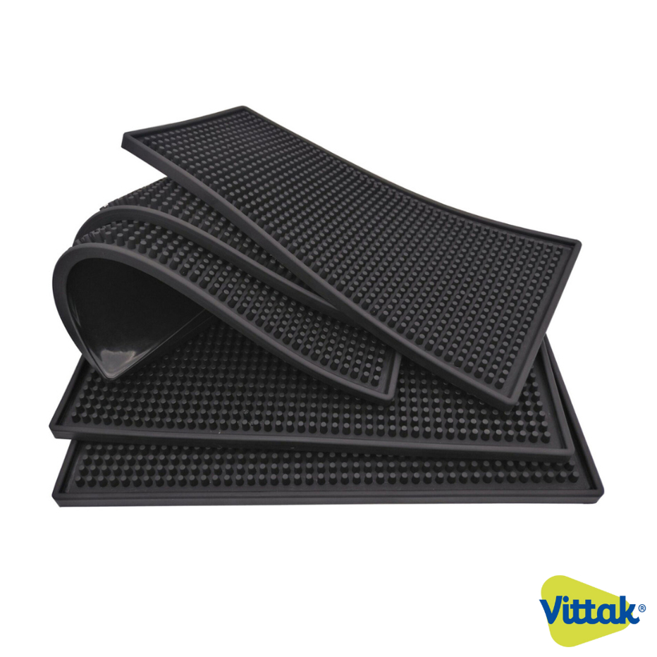Vittak Tapete Escorredor De Louça Silicone Antiderrapante Porta Copo Prato Talher BarMen Drink Bar 30x15cm e 30x45cm