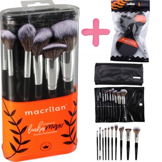 KIT 10 PINCÉIS PROFISSIONAL LINHA MAX A100 + TRIO DE ESPONJAS ORIGINAL MACRILAN em Oferta na Shopee