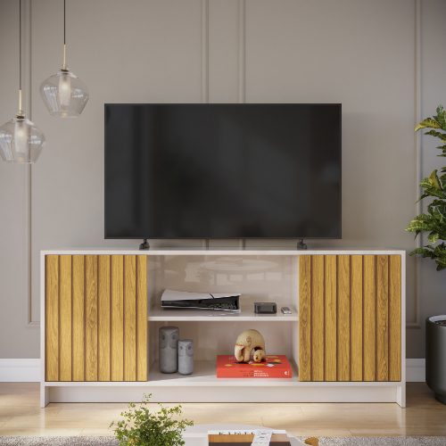 Aparador Para TV Até 40 Polegadas Rack Life MDP Com Nicho E Prateleiras - JM3 Móveis em Oferta na Shopee