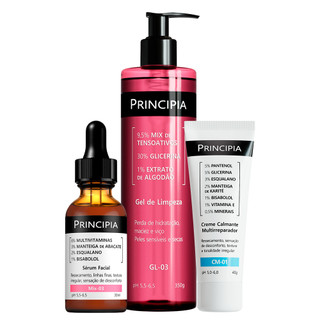 Principia Kit Recuperação da Pele c/ Gel de Limpeza GL-03 + Sérum Mix-03 + Creme Calmante…