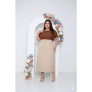 SAIA MIDI PLUS SIZE ALFAIATARIA  MODA EVANGELICA REF 051 em Oferta na Shopee