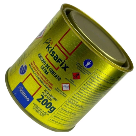 Cola de Contato Sapateiro Tapeceiro 200g Kisafix para Fita de Borda Couro Grama sintética Laminados. em Oferta na Shopee