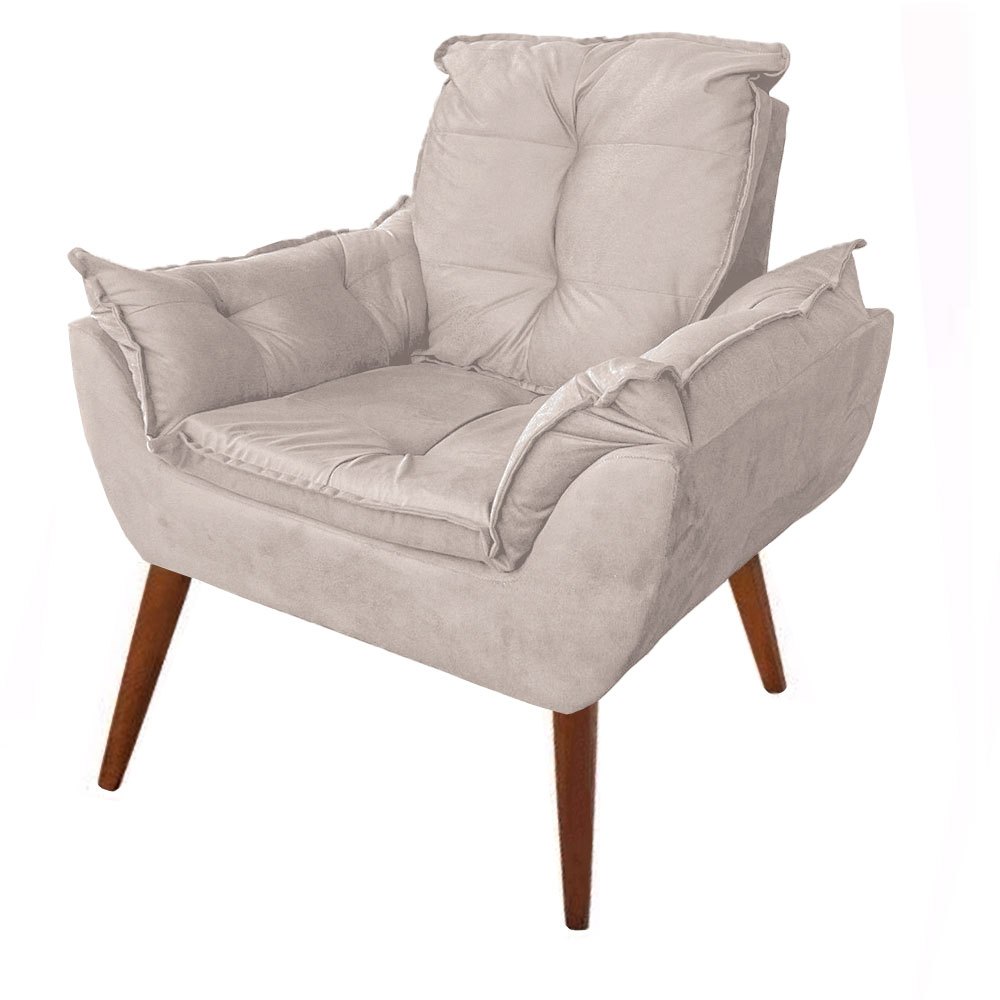 Kit 2 Poltronas Decorativa Amamentação Pés Palito Para Sala de Estar
