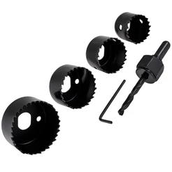 Jogo Serra Copo 6 Peças 32mm À 54mm Para Madeira Gesso Pvc Plástico Serve Em Furadeiras