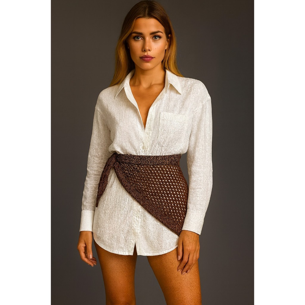 Lenço Bandana Tricot Ponto Crochê Tendência Verão Estiloso Elegante em Oferta na Shopee