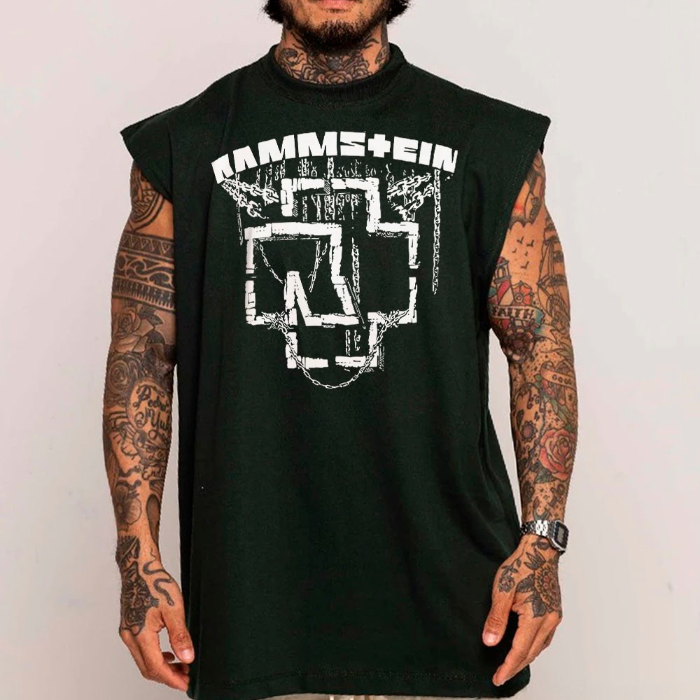 Camiseta Básica Oversized Ou Regata Machão Rammstein Deutschland Rock Metal Arte