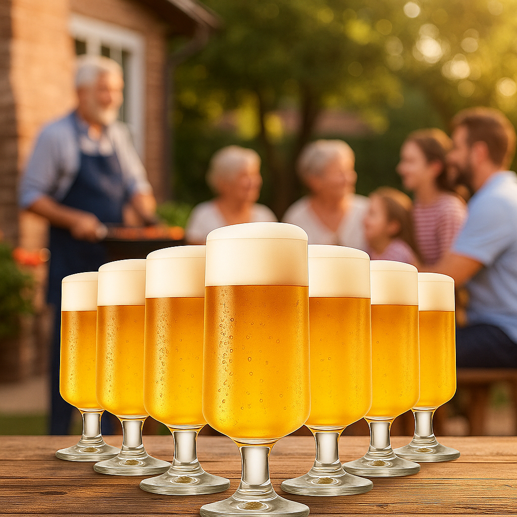 Jogo Taças de Cristal Cerveja Becks 380ml 6 Peças Taças Água e Vinho Linha Premium Ruvolo