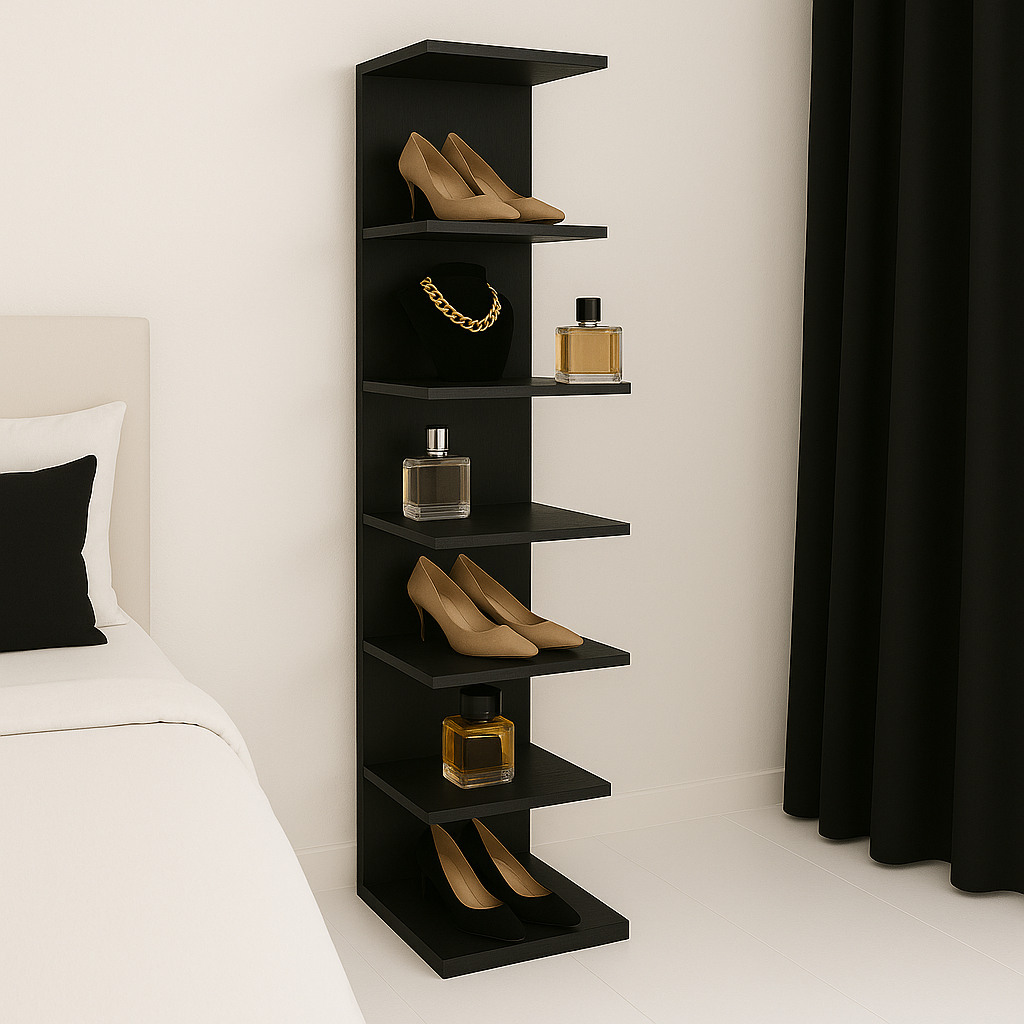 Torre de Prateleira Preta 170cm e 85cm Estante Organizador Multiuso Sapato Livro Maquiagem  Sala Quarto Copa Cozinha em Oferta na Shopee