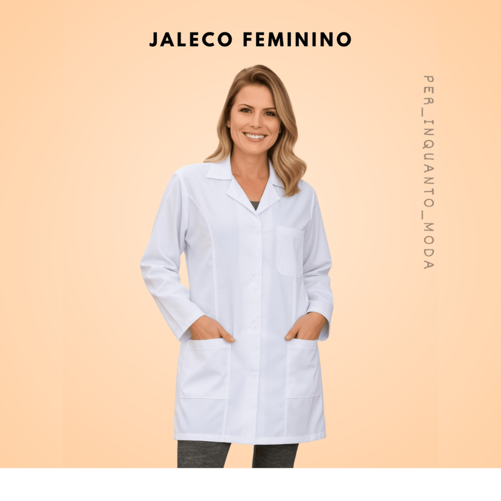 Jaleco Feminino Branco Manga Longa Unissex em Oferta na Shopee