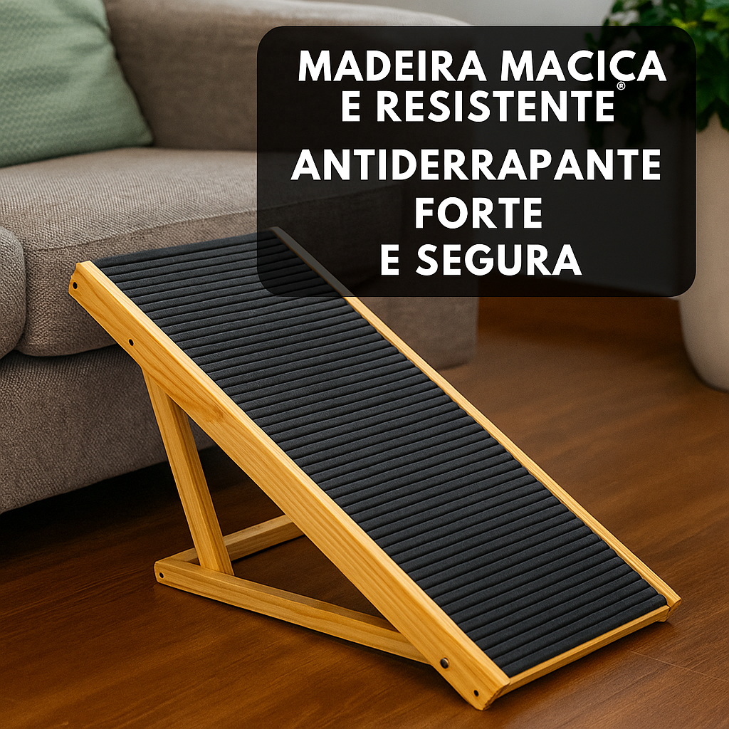 Rampa Escada Para Cachorro E Gato Pet Madeira Maciça Antiderrapante Altura Regulável 30/40cm Sofá Poltrona Cama — imagem 2 de 2
