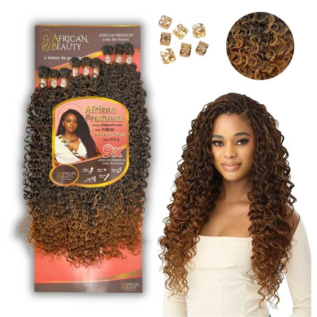 Cabelo Bio Fibra Tela African Beauty 90cm Tranças Entrelaca 320g em Oferta na Shopee