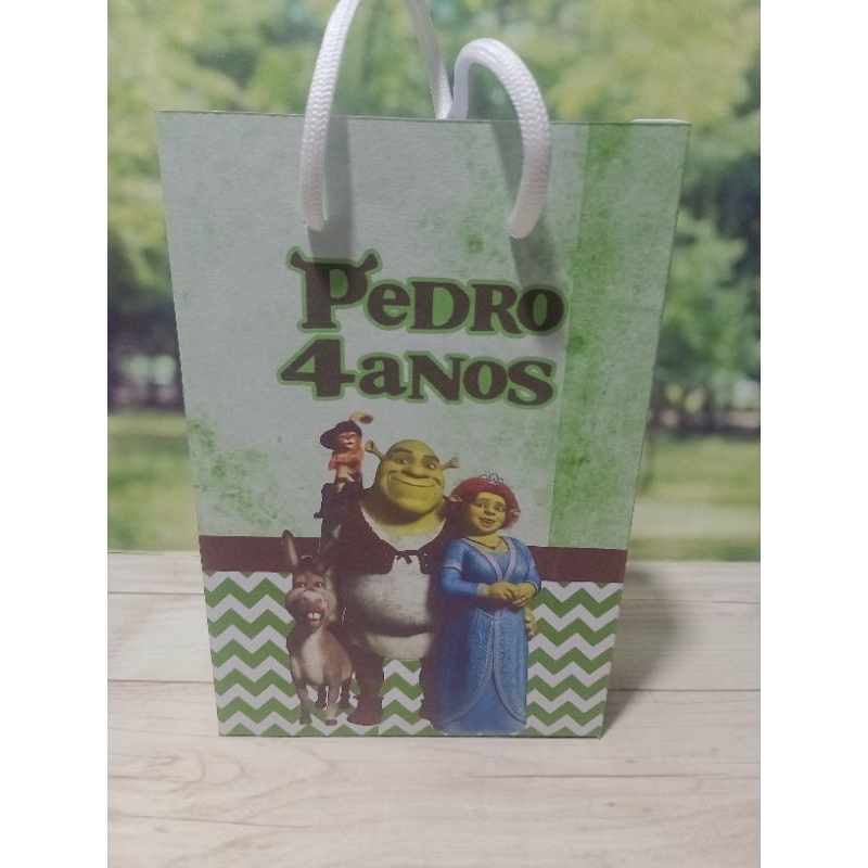 PEGUE E MONTE - Sacolinhas Shrek personalizadas tamanho P/ lembrancinhas - Sacolinhas - Aniversário