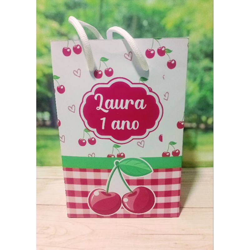 PEGUE E MONTE - Sacolinhas Cerejinha personalizadas tamanho P/ lembrancinhas - Sacolinhas - Aniversário