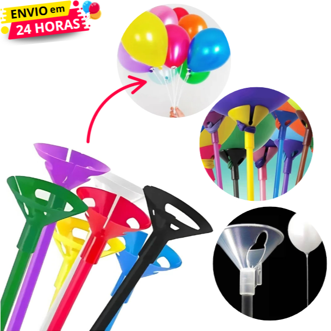 10~20~30 Pega Balão Vareta Suporte Para Bexiga 33cm Decoração Aniversário Festas Várias Cores em Oferta na Shopee