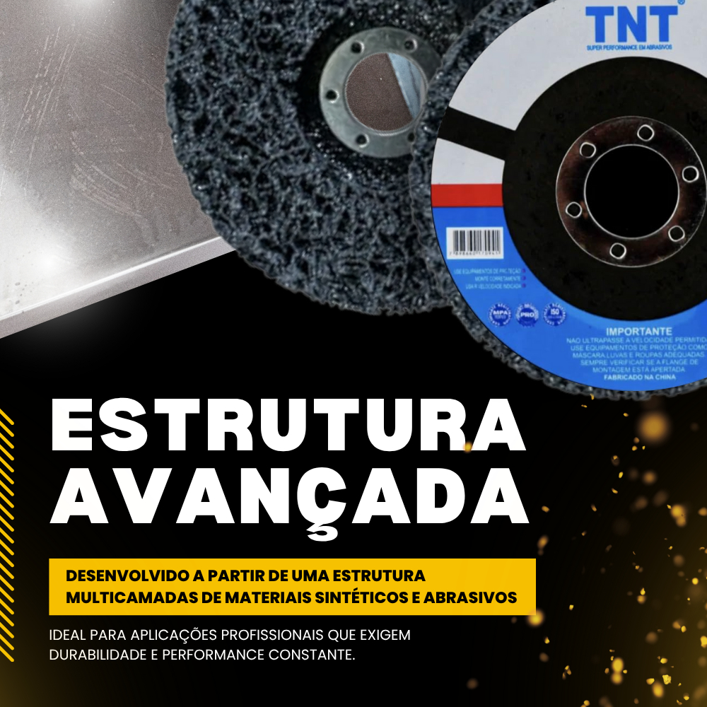 Kit 02 Discos Removedores Polidores TNT Flap 115mm p/ Tinta Verniz Metal Madeira Esmerilhadeira