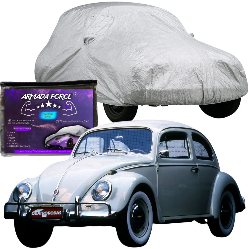 Capa De Cobrir Carro Modelo Fusca Sem Forro 100% Impermeável Proteção Automotiva Sol Chuva Poeira