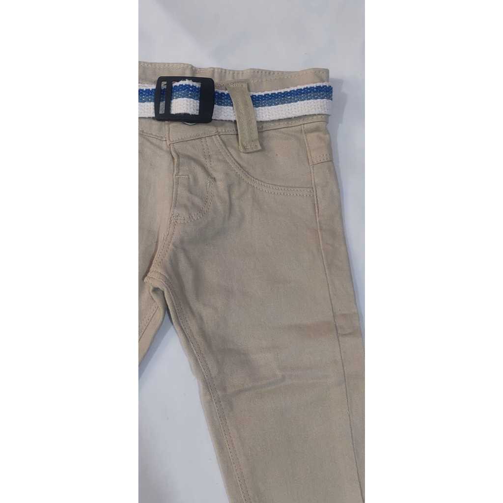 Calça Jeans Sarja Menino Bebê Infantil + Cinto Baby Casual