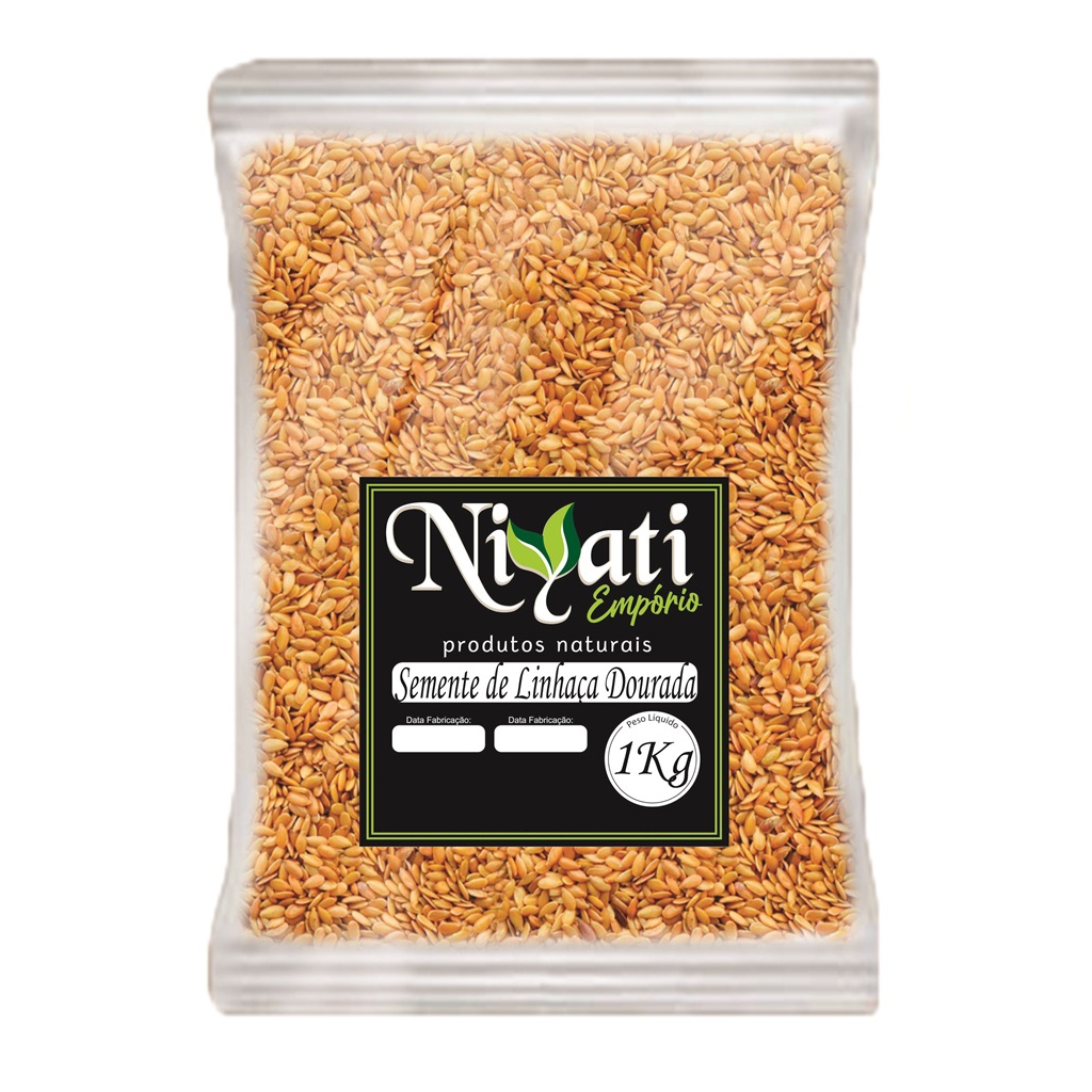 Semente de Linhaça Dourada 1kg Rica em Nutrientes Niyati em Oferta na Shopee