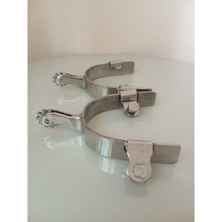 Par de Espora QM Inox Roseta Pequena Para Cavalgada Passeio Treinos Vaquejada Oferta Envio Imediato Todo Brasil em Oferta na Shopee
