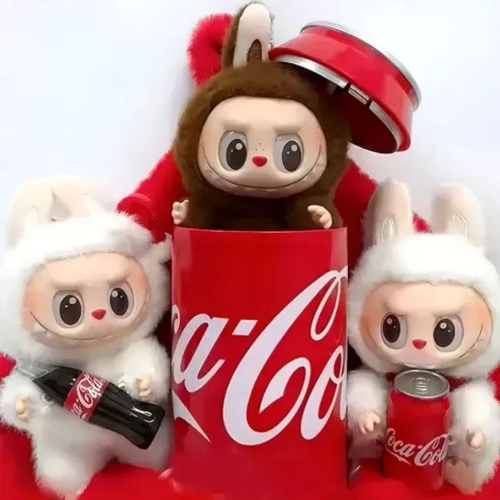 Labubu Coca Chaveiro Vinil Rosto Caixa Cega Boneca Série Brinquedos Presente