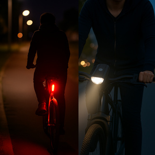 Kit farol bike frontal e pisca traseiro led usb recarregavel ciclismo notuno em Oferta na Shopee