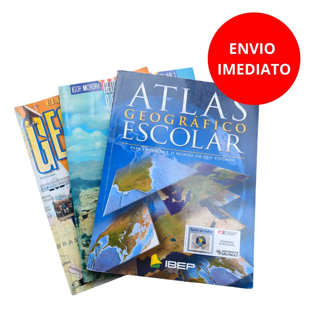 Kit 3 Livros Didáticos para Recortes Perfeito para Colagens e Artesanato Geografia