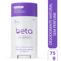 Desodorante Natural em Barra Beta Zero 24h – Hidratação e Proteção Sem Alumínio