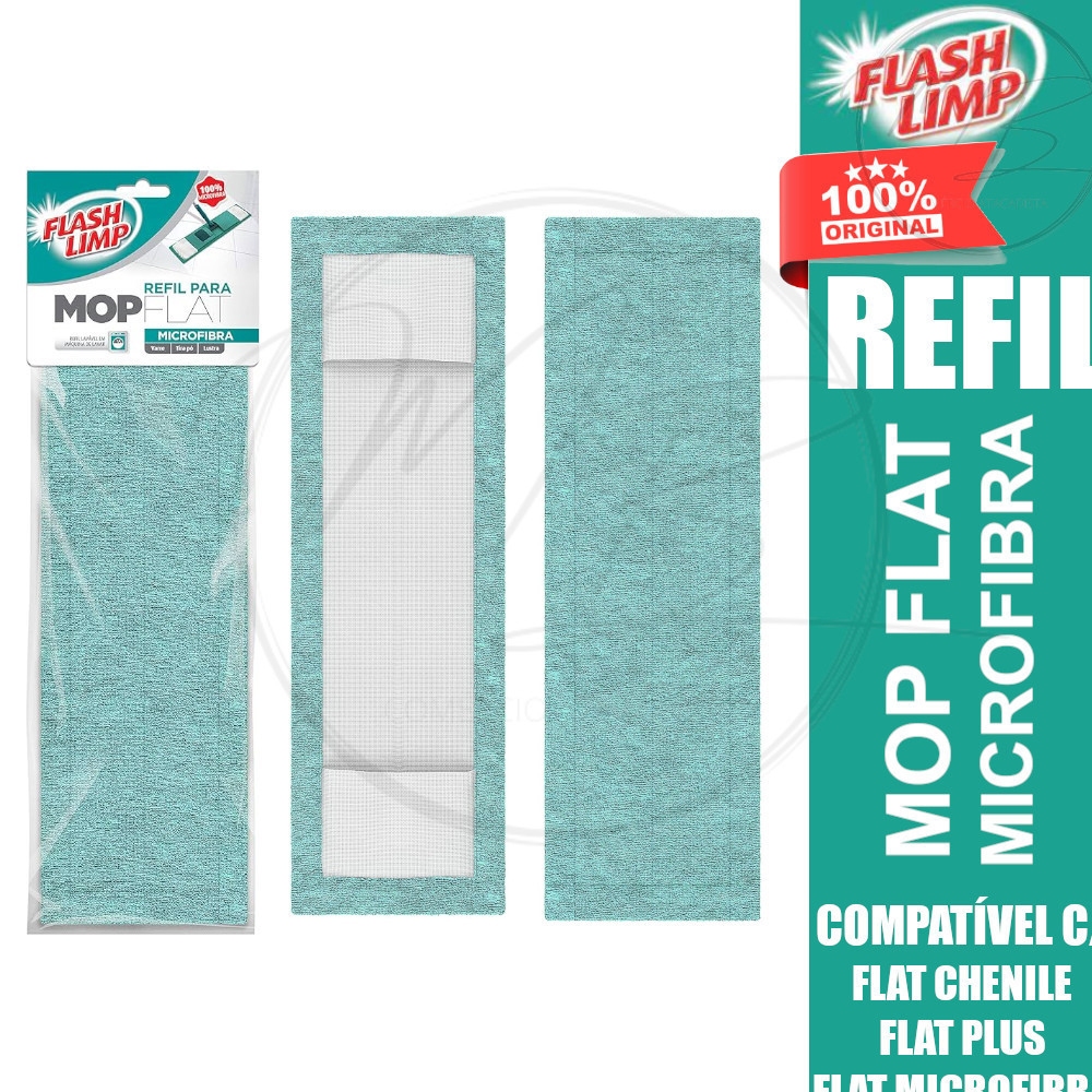 Refil Mop Flat Microfibra Tira Pó Original Flashlimp