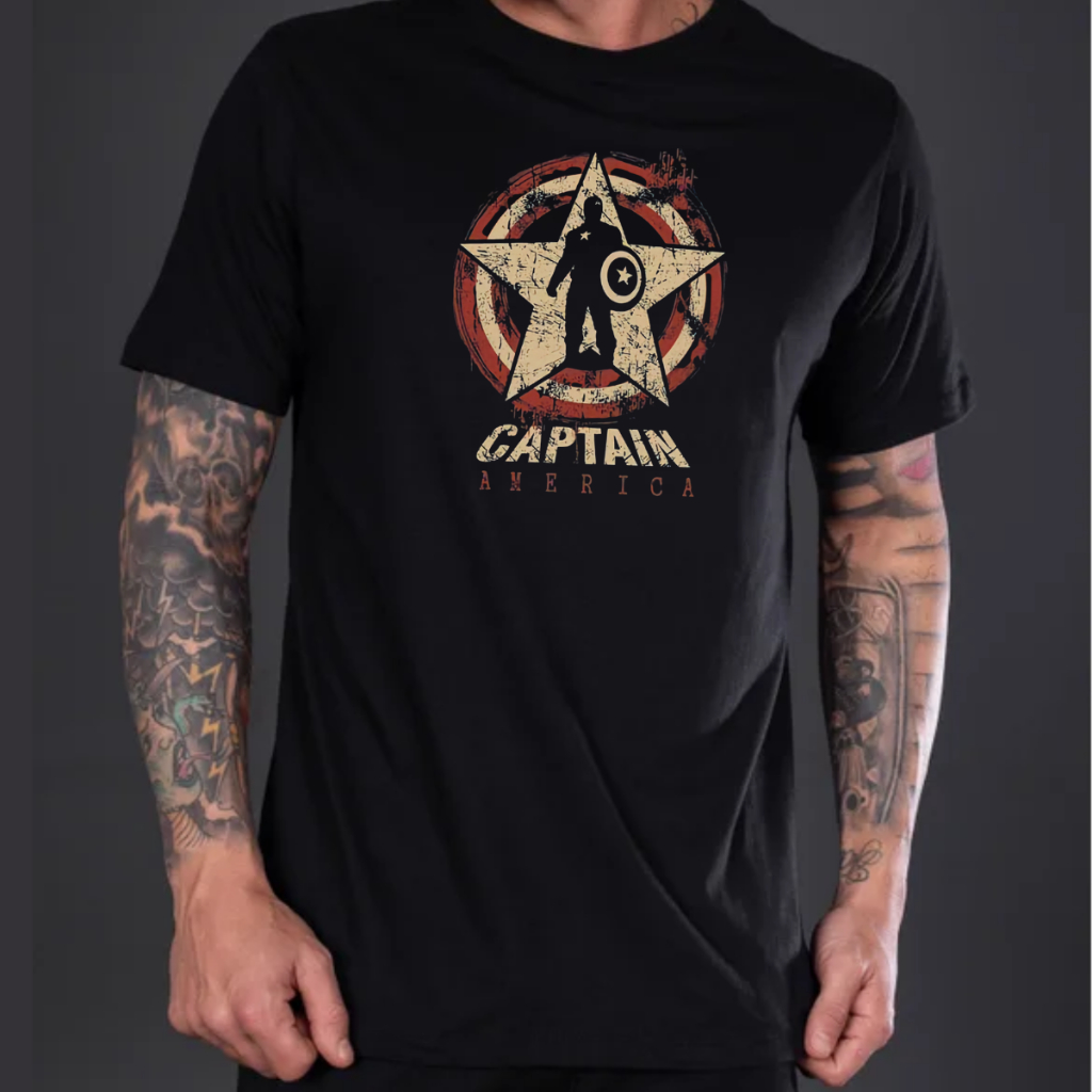 Camiseta Masculina 100% Algodão Capitão America Herois Premium Unissex Envio Rapido