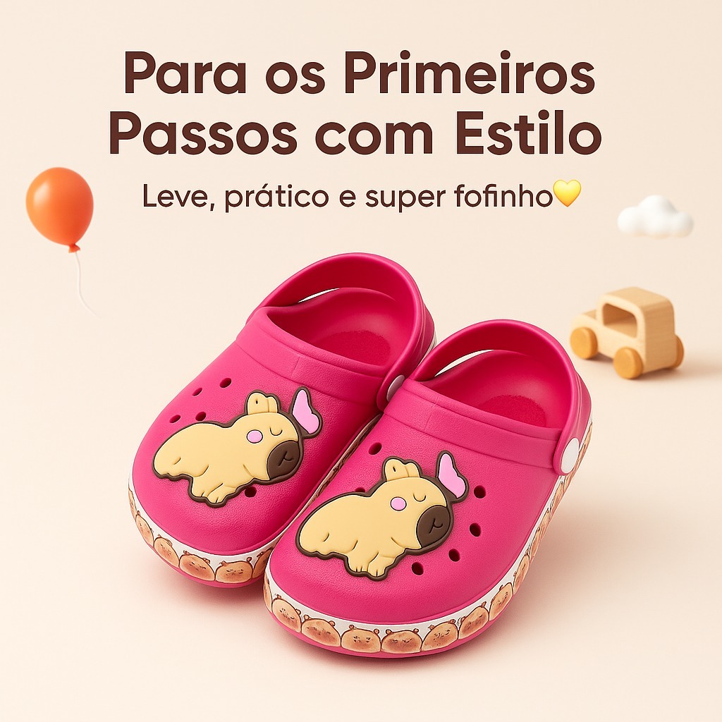 Sandália Baby Capivara Babuche Capivara Leve Macio Confortável Envio Imediato