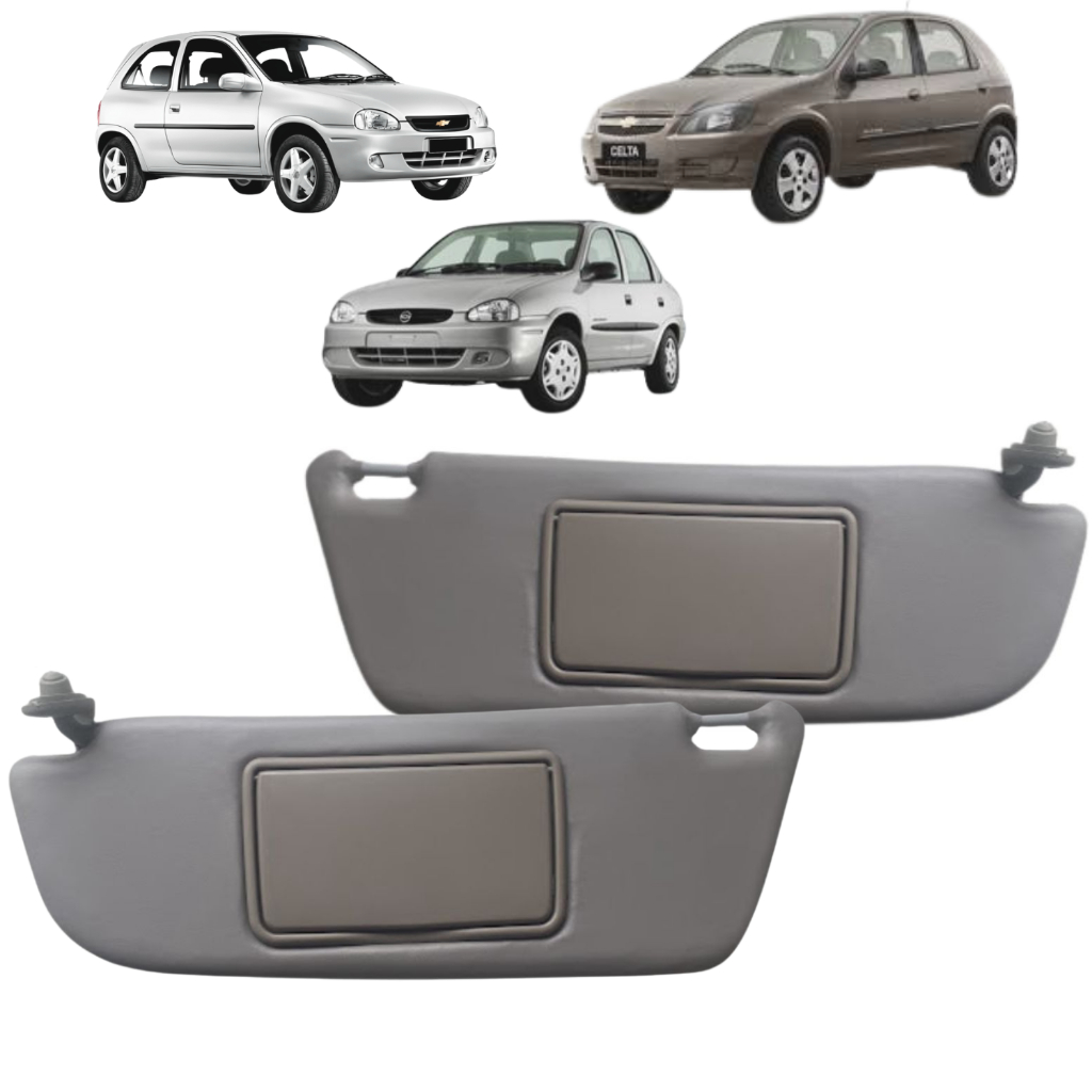 Quebra Sol Corsa 94/02 Classic 01/12 Celta 01/15 Com Espelho - CINZA em Oferta na Shopee