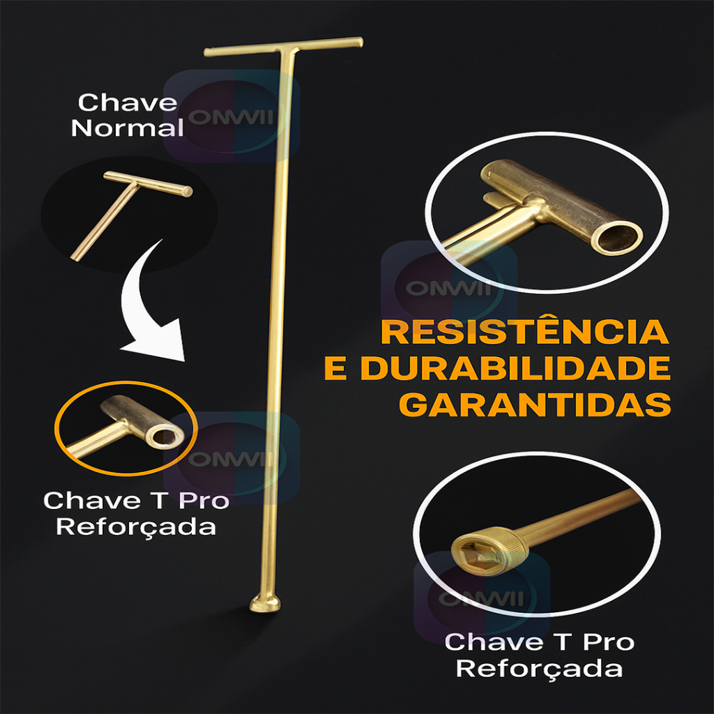 Chave T Pro Reforçada 62cm para Agitador Maquina de Lavar