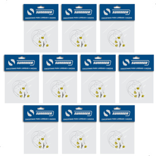 Kit 10 Chicotinhos Para Pesca de Lambari com 4 Anzóis e Miçanga Da Summer Piaba Biru Tambiú Acari Birrugueta Frisca em Oferta na Shopee