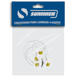 Chicotinho Para Lambari 4 Anzóis C/ Missanga Cartela 1pç Summer