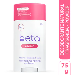 Desodorante Natural em Barra Beta Powder 24h – Suavidade e Toque Seco Natural