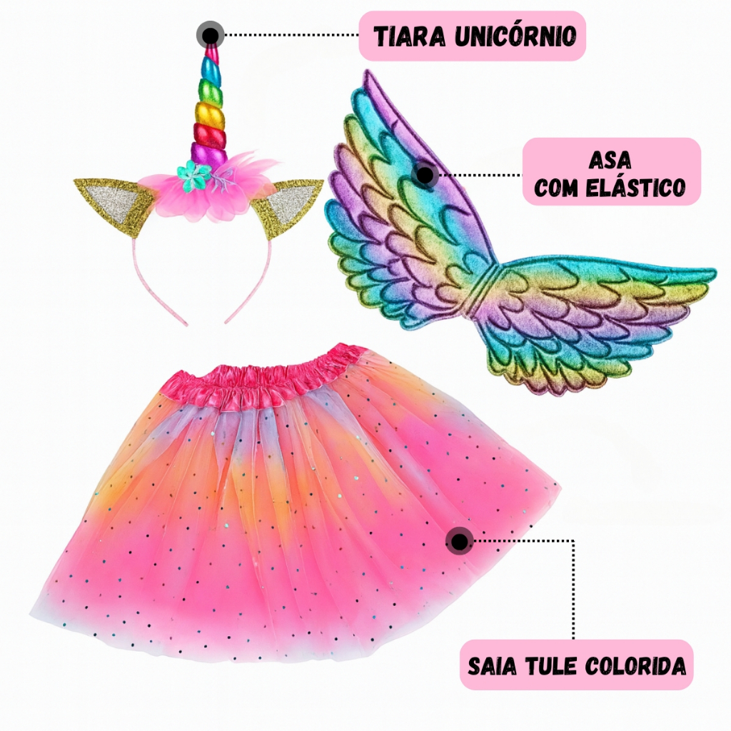 Fantasia Menina Infantil Completa Carnaval Cabelo Maluco Escola