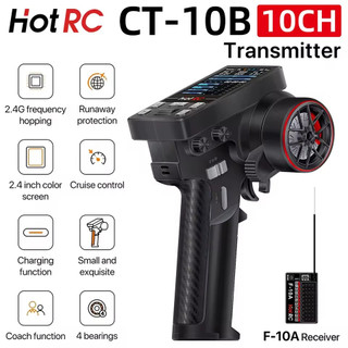 Rádio HotRC CT-10B 10CH 2.4GHz Sistema de rádio Controle remoto com receptor F-10A PWM para RC