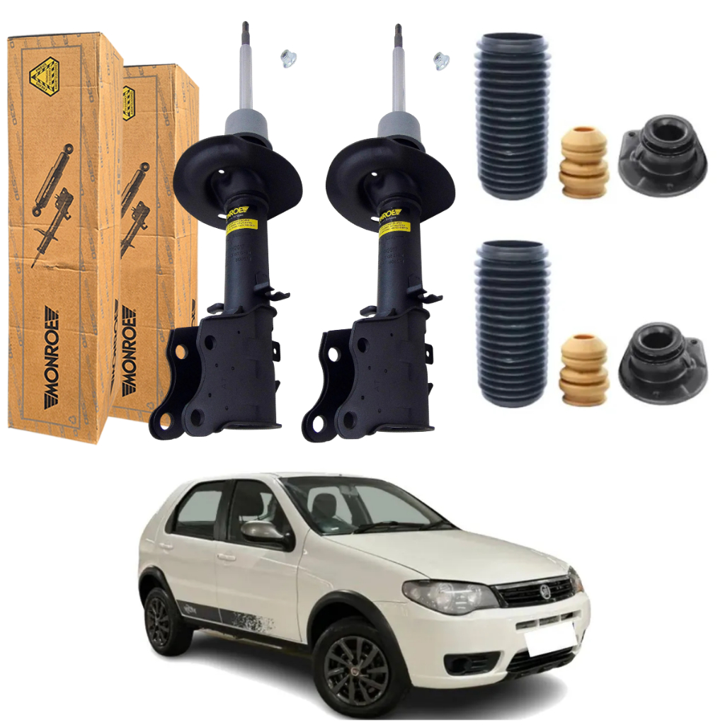 PAR AMORTECEDOR DIANTEIRO PALIO ECONOMY E WAY 2009 A 2016 MONROE + KITS