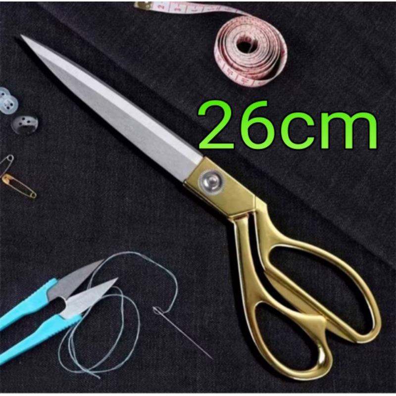 Tesoura Profissional Para Alfaiate26.5 cm Costura Tecido Artesanato Tapeceiro Dourada 14969 em Oferta na Shopee