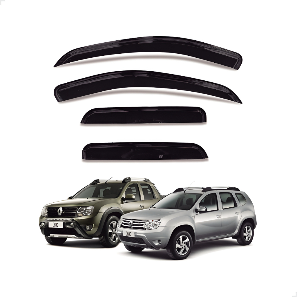 Calha De Chuva Defletor Fumê Renault Duster Oroch 4 Portas Ecoflex
