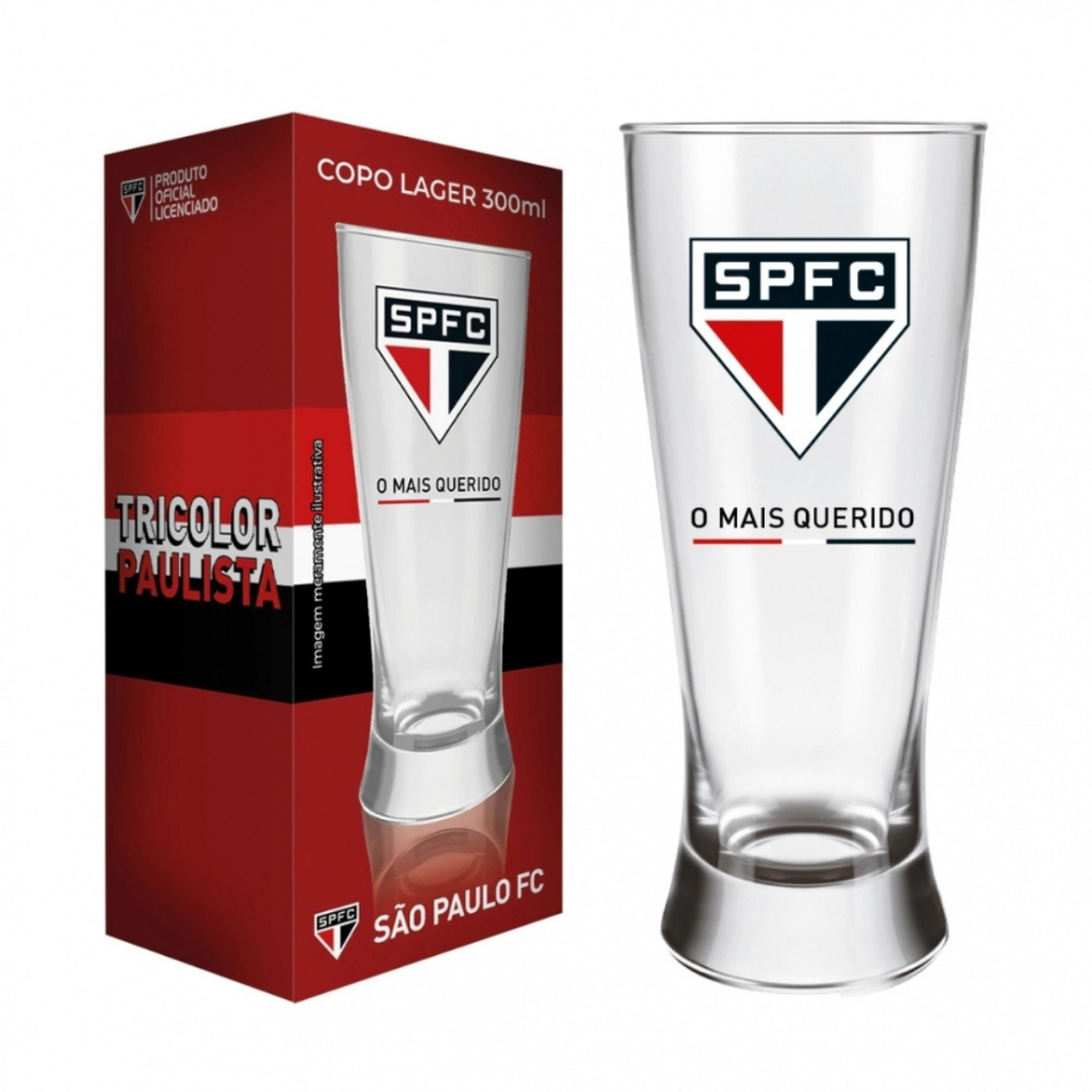 Copo Tulipa Cerveja Chopp São Paulo Tricolor Paulista Lager 300ml Bebidas Drinks Presente