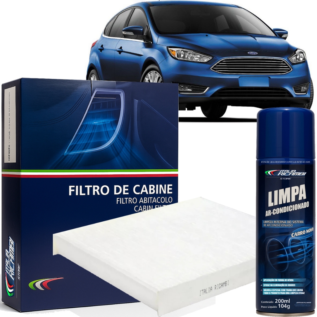 Kit Filtro De Cabine Ar Condicionado Higienizador Para Ford Focus 2014 2015 2016 2017 2018 2019