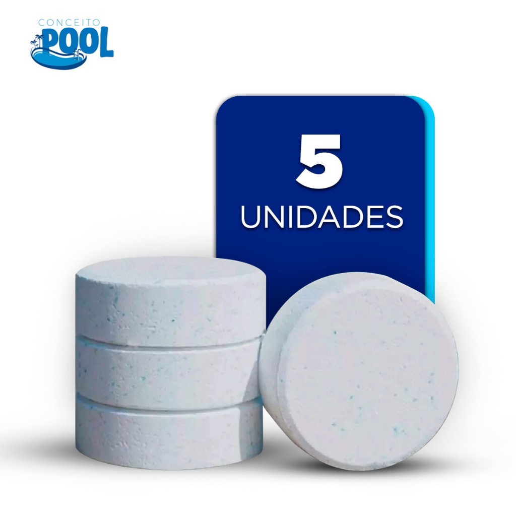 PASTILHA PARA PISCINA 200G  5 EM 1 MULTI AÇÃO - MANUTENÇÃO E LIMPEZA 5 UNIDADES em Oferta na Shopee
