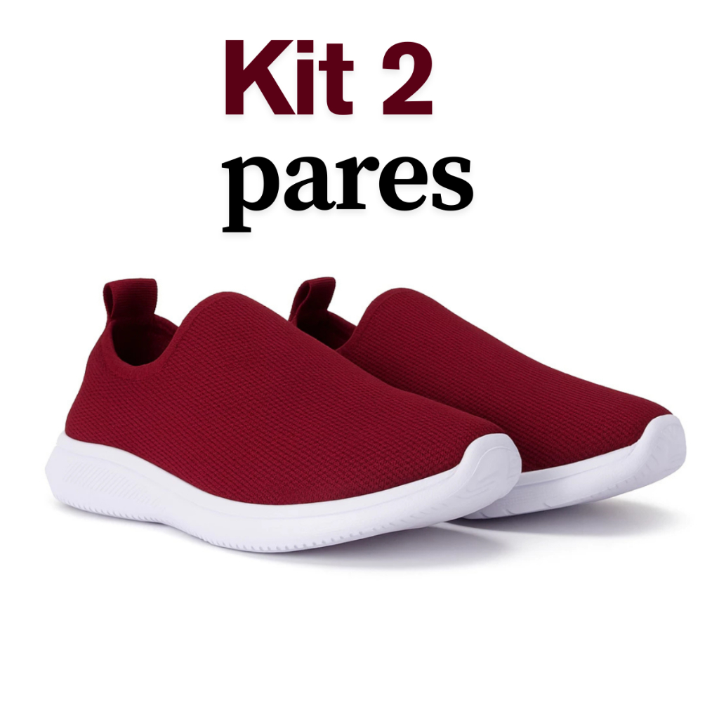 KIt 2 Pares Tênis Feminino Meia Esportivo Casual Corrida Moderno Academia-Promoção Envio Imediato