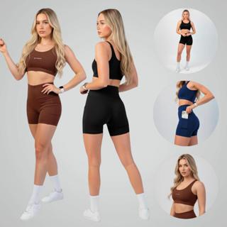 Kit Com 2 Conjuntos Academia Feminino Poliamida Strep – Short com Bolso e Top Fitness Confortável em Oferta na Shopee