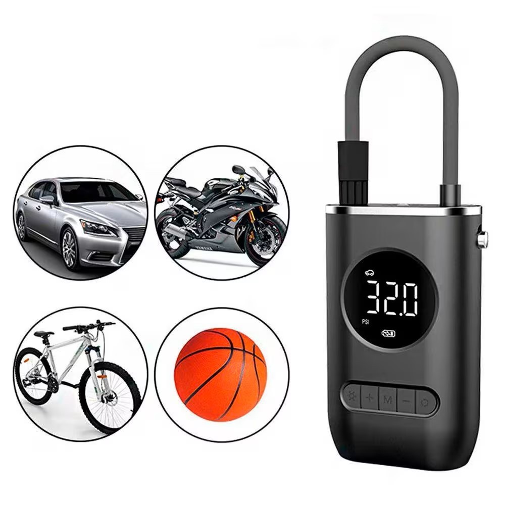 Bomba De Ar Eletrica Portátil Digital Para Encher Pneu Carro Bike Moto Mini Compressor em Oferta na Shopee