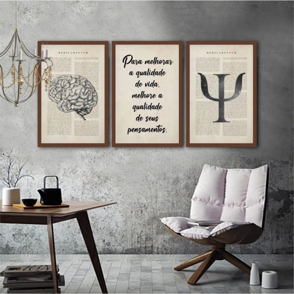 Quadros Decorativos 60x40 Decoração Psicologia Escritorio Sala Quarto Mosacio MDF Alta Resoluçao em Oferta na Shopee