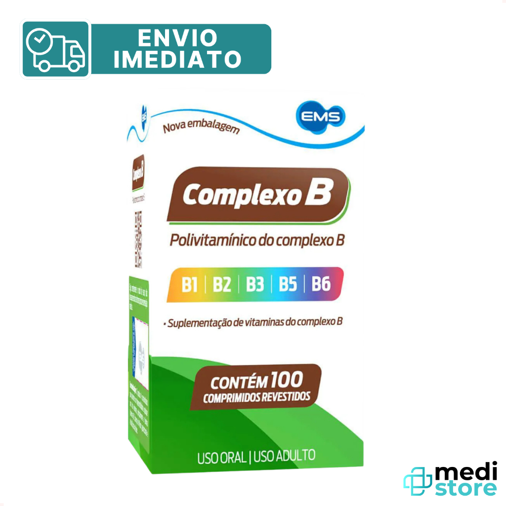 Polivitamínico Complexo B EMS 100 Comprimidos Suplemento Vitaminico - Envio Imediato