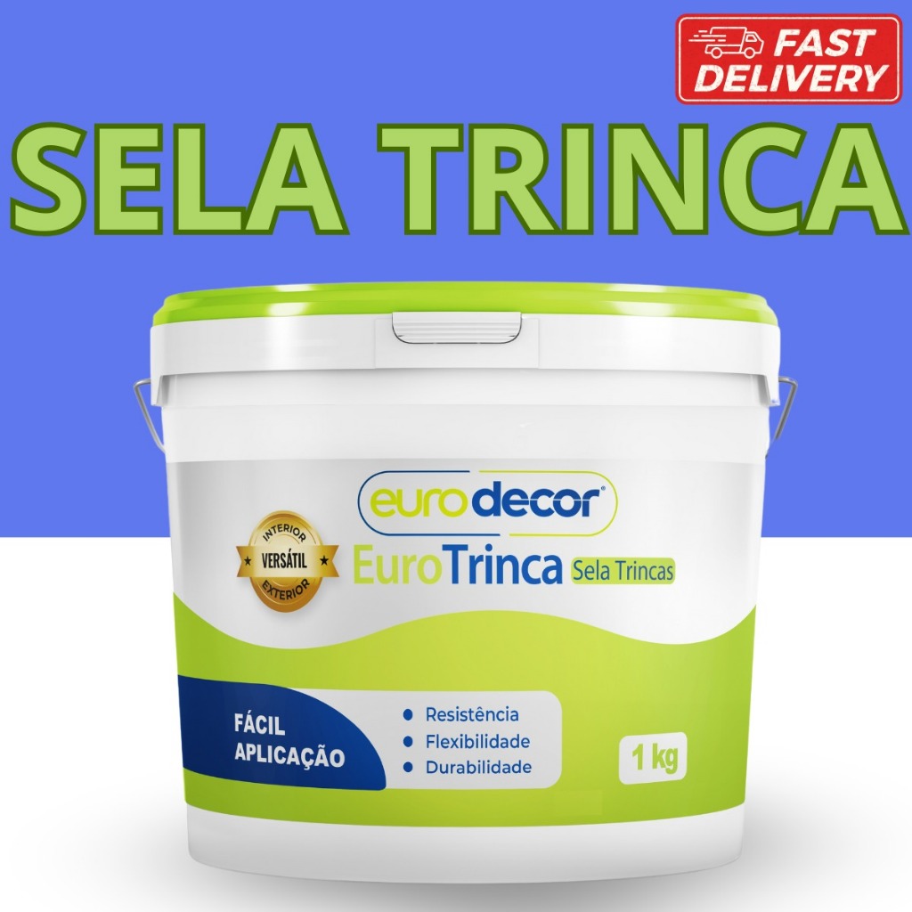 Sela Trinca 1KG ou 5KG Antimofo Selante Acrílico trincas e Fissuras EuroTrinca