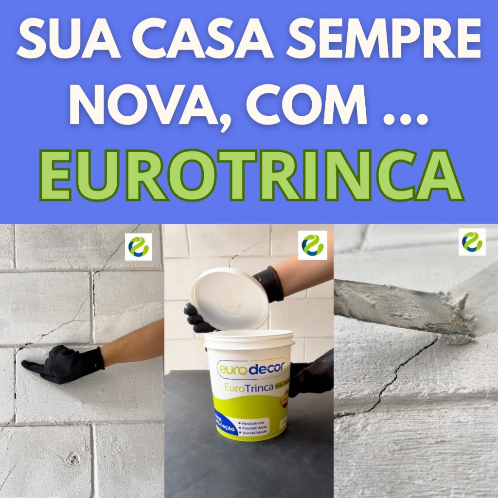 Detalhes do Sela Trinca Antimofo Selante Acrílico trincas e Fissuras EuroTrinca 1kg ou 5kg